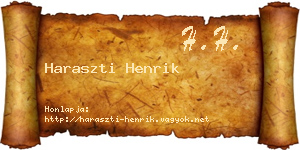 Haraszti Henrik névjegykártya